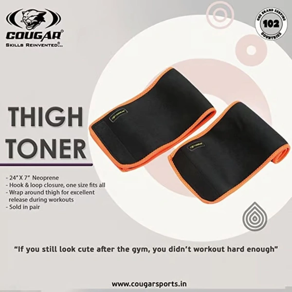 KD Cougar Thigh Toner Quick Connectors, Neoprene Padded, Resistance Training Workout Equipment for Men/Women