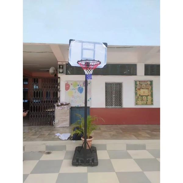 KD Vector X Basketball Pole Stand and Board with Adjustable Pole Indoor and Outdoor Courtyard Backyard Game with Acrylic Board -