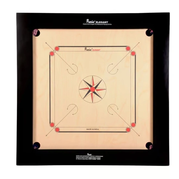 KD Precise Carrom Champion Board ELEGANT® SERIES Champion Game Board with Coin, Striker and Powder