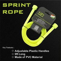 KD COUGAR SR-019 9FT LONG SPRINT Rope Made of PVC Material adjustable Plastic Handles - Jump Rope for Gym and Home for Men, Women, Children, Weight Loss, Best Exercise Fitness Accessory in Green Color