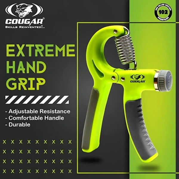 KD Cougar Xtreme Adjustable Hand Grip Strengthener for Forarm Exercise & Strength for Men/Women, Neon Color