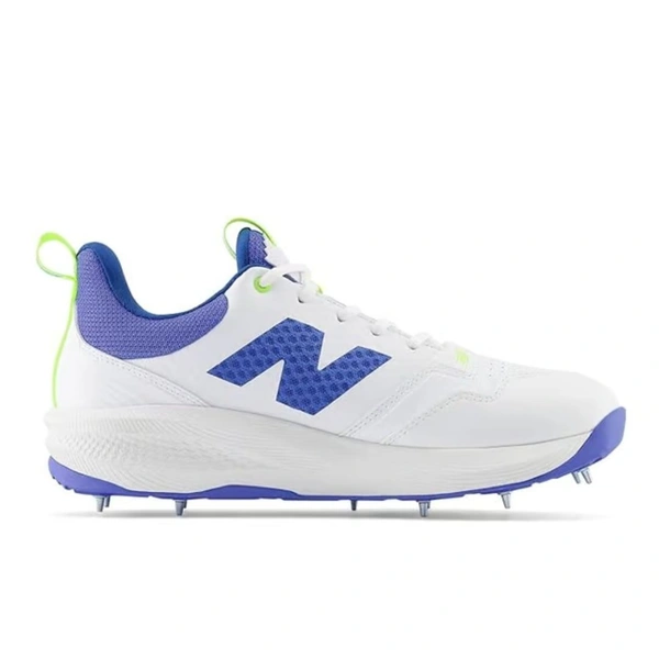 KD New Balance CK 4030 W5 Cricket Spikes Shoes, White Blue - UK / IND 8