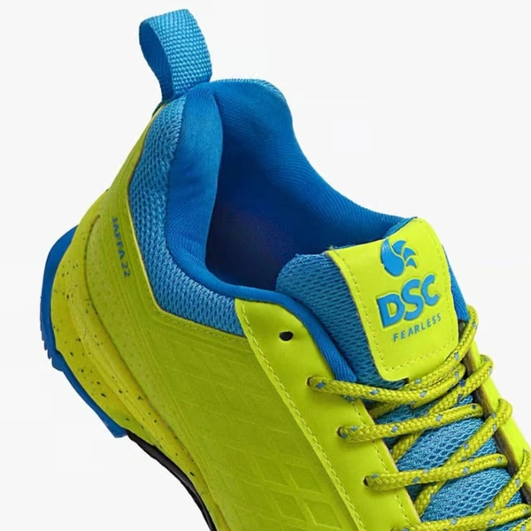 KD DSC Jaffa 22 Cricket Shoes | Lemon Yellow | Leather and Mesh Material - 10
