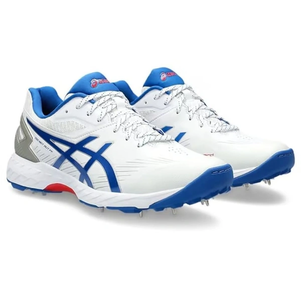 KD ASICS GEL 350 Not Out FF CRICKET SHOE, WHITE/BLUE - UK / IND 7