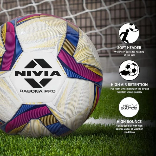 KD Nivia Rabona Pro White Football Training Football | Size 5