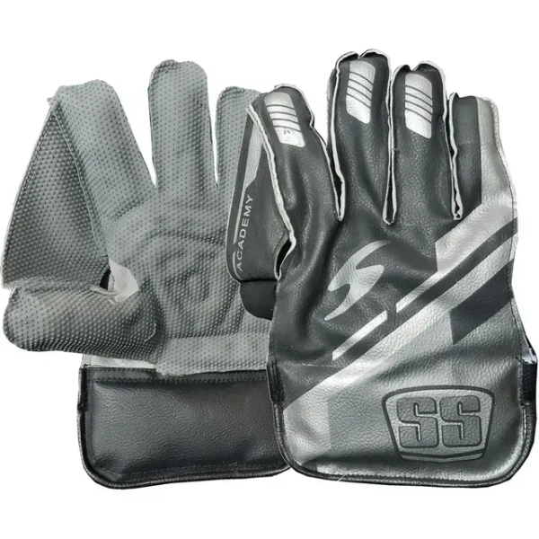 KD SS Academy Wicket Keeping Gloves ,Black/Silver