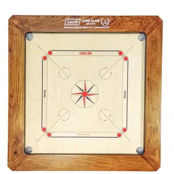 KD SISCAA Carrom Board Sure SLAM Bulldog Indoor Board Game Approved by Carrom Federation of India & Maharashtra Carrom Association