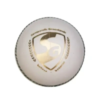 KD SG Test White Four- Piece Cricket Leather Ball, 1PC