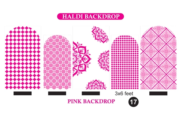 Haldi Pink Backdrop Set – Pink Traditional Wedding Decoration Backdrop