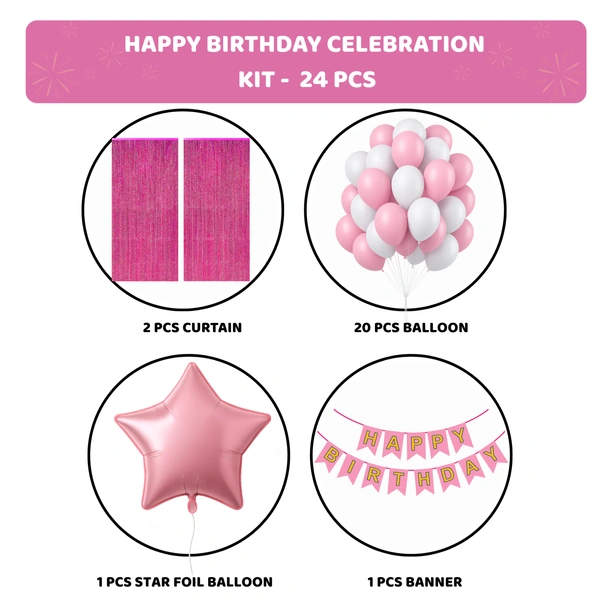 KIWI PARTY  BIRTHDAY COMBO (1 STAR+ 1 CURTAIN+ 20 PCS BALLOON)