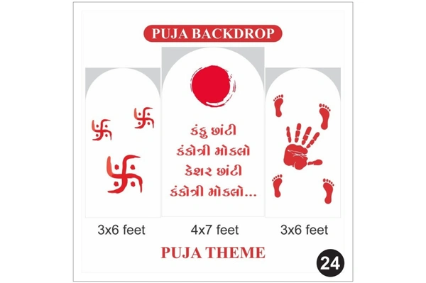 Kankotri Mokalo Puja Backdrop Set – Gujarati Traditional Wedding Ritual Backdrop