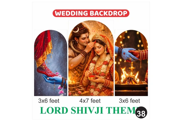 Lord Shivji Wedding Backdrop Set – Shiv Parvati Traditional Marriage Theme