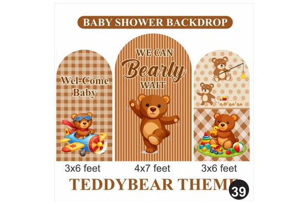 Baby Shower Teddy Bear Theme Backdrop Set – Welcome Baby Decoration