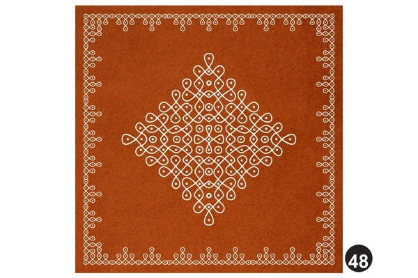 Traditional Rangoli Kolam Backdrop – Brown Ethnic Floor Design Theme