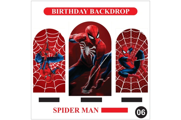 Spider Man Birthday Backdrop Set – Red Superhero Theme Party Decoration Backdrop
