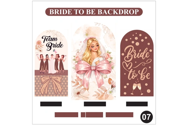 Bride To Be Backdrop Set – Brown & Blush Pink Bridal Shower Party Decoration Backdrop