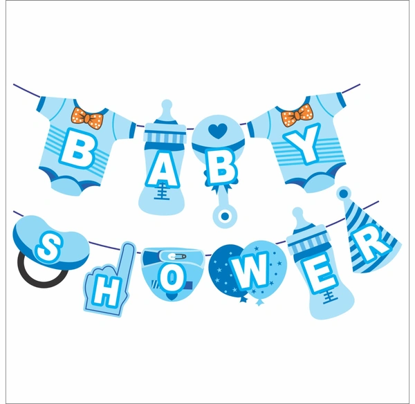Baby Shower Banner – All-in-One Blue Theme (Wholesale Pack)