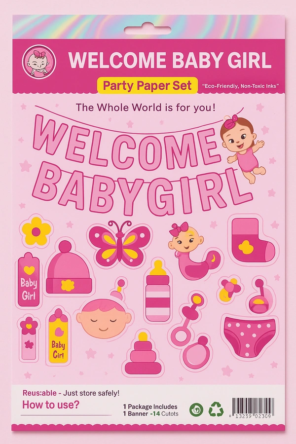Welcome Baby Girl Party Paper Set(2)