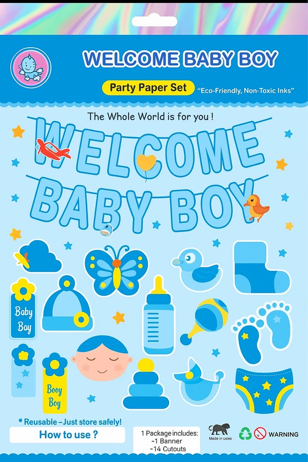 Welcome Baby Boy Party Paper Set(2)