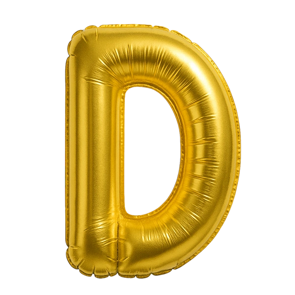 KIWI PARTY "D" ALPHABET/LETTER GOLDEN FOIL BALLOON 16 INCH