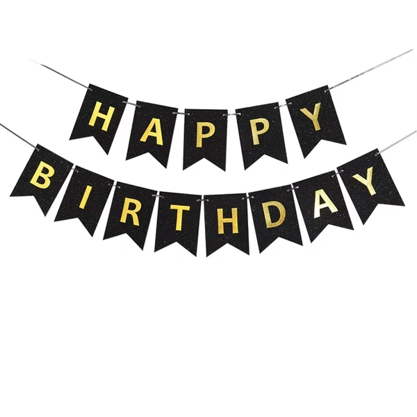 HAPPY BIRTHDAY GLIITER BANNER CUT