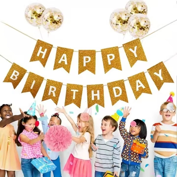 HAPPY BIRTHDAY GLIITER BANNER CUT