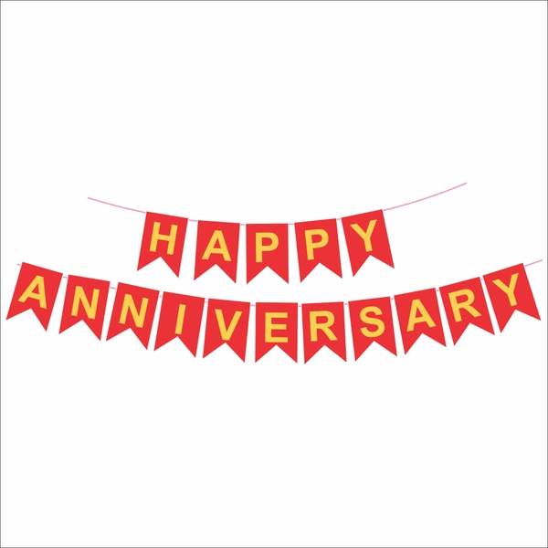 Happy Anniversary Banner - Red & Yellow Theme