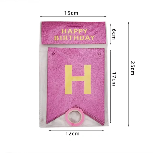 HAPPY BIRTHDAY GLIITER BANNER CUT