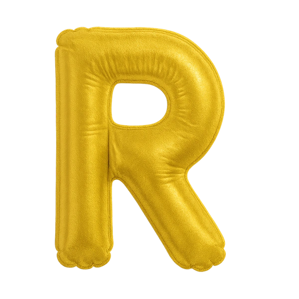 KIWI PARTY "R" ALPHABET/LETTER GOLDEN FOIL BALLOON 16 INCH