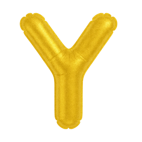 KIWI PARTY "Y" ALPHABET/LETTER GOLDEN FOIL BALLOON 16 INCH