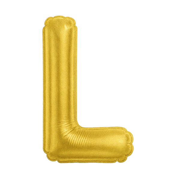 KIWI PARTY "L" ALPHABET/LETTER GOLDEN FOIL BALLOON 16 INCH