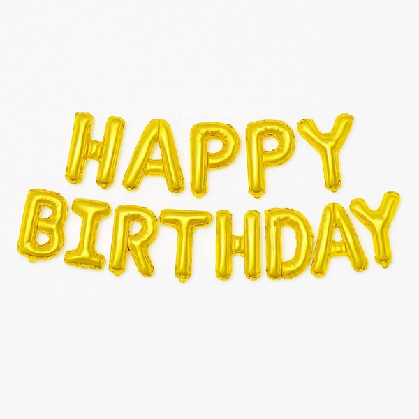 HAPPY BIRTHDAY FOIL BALLOONS GOLDEN
