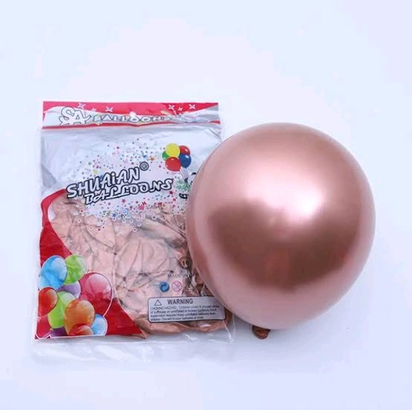 SHUAIAN BALLOONS Rose Gold Color chrome Balloon 50 pcs Pack