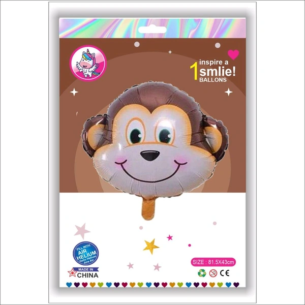 Monkey Face Foil Balloon