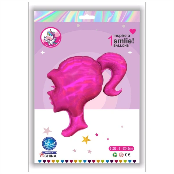 Barbie Face Foil Balloon
