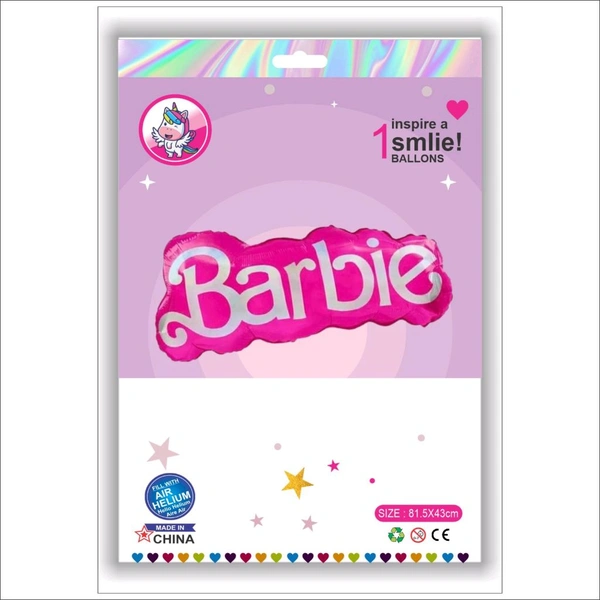 Barbie Name Plate Foil Balloon