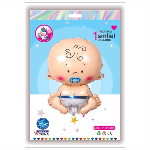Baby Face Blue  Foil Balloon