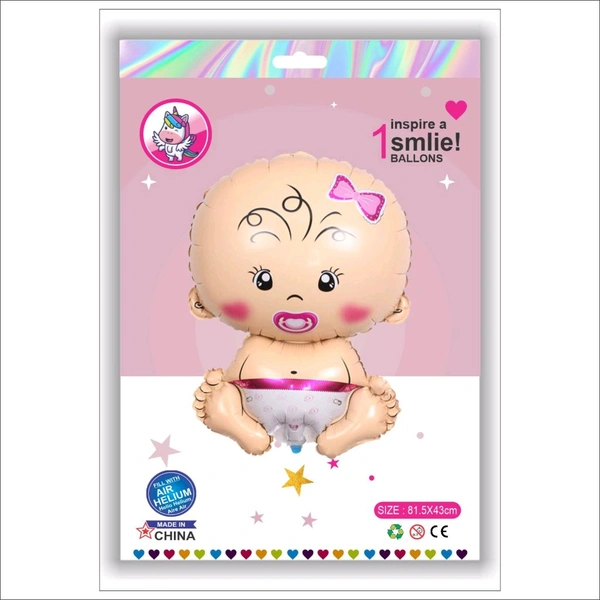 Baby Face Pink Foil Balloon
