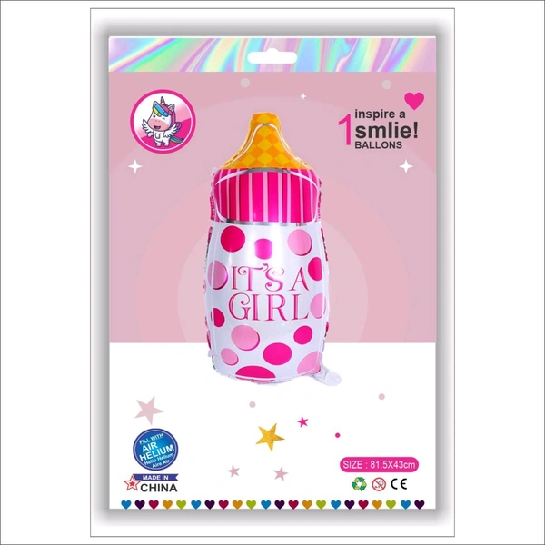 Milk Bottle Pink Foil Balloon
