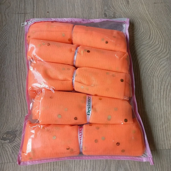 KIWI PARTY PEACH COLOR Polka Dot Decorative Net Rolls – 5 Meter Each (5 Rolls Per Pack)