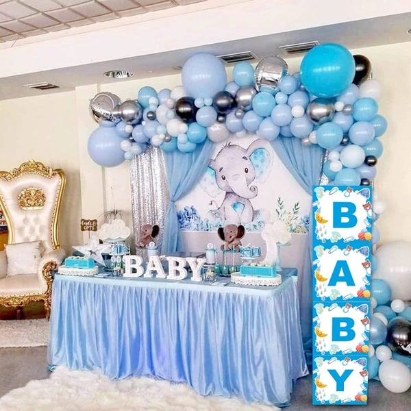 KIWI PARTY Blue-2 Baby Balloon Box Set for Baby Shower, Gender Reveal & First Birthday