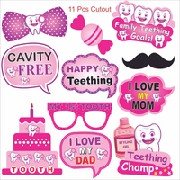 Kiwi Party I Got My 1st Tooth Decoration Kit (Pink Theme) β 1 Banner, 8 Props & 11 Cutouts | Baby Girl Teething Celebration Party Set