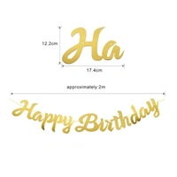 Gold Cursive "Happy Birthday" Banner with Ribbon – Metallic Finish