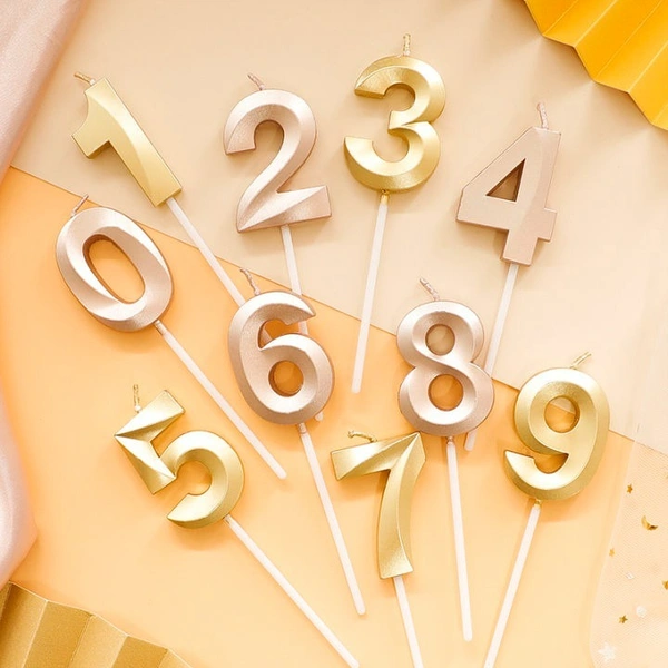 Gold Number Candles – Premium Metallic Cake Topper