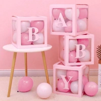 KIWI PARTY Pink Baby Balloon Box Set for Baby Shower, Gender Reveal & First Birthday