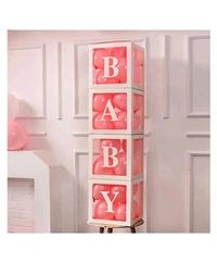 KIWI PARTY Pink-2 Baby Balloon Box Set for Baby Shower, Gender Reveal & First Birthday