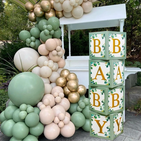 KIWI PARTY green Baby Balloon Box Set for Baby Shower, Gender Reveal & First Birthday