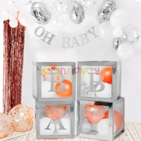 KIWI PARTY Silver Baby Balloon Box Set for Baby Shower