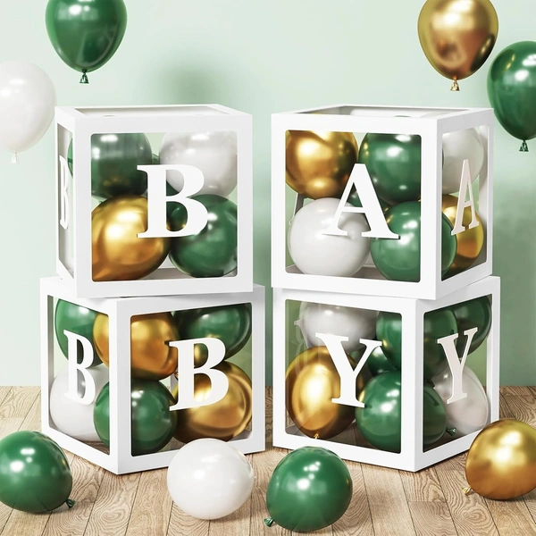 KIWI PARTY green Baby Balloon Box Set for Baby Shower, Gender Reveal & First Birthday