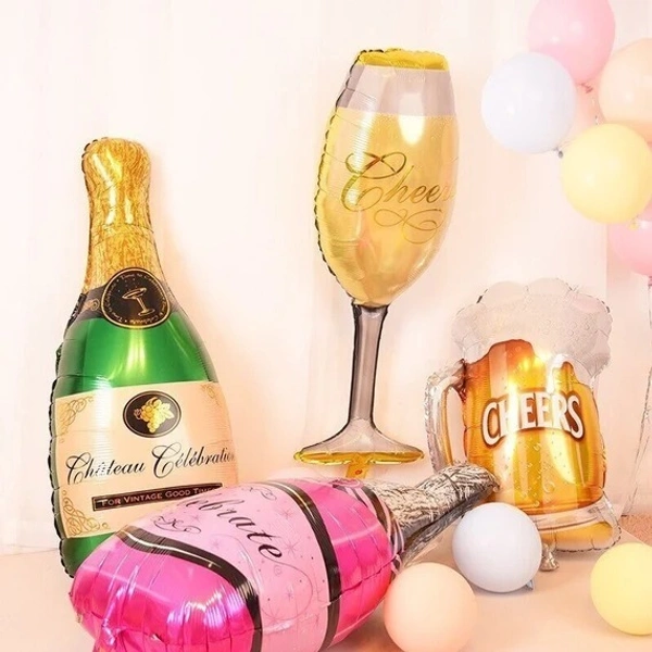 Celebration Pink Bottle Foil Balloon 32 Inch